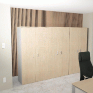 Armoire haute 197 cm avec portes battantes - Mobel Linea - 100, Chêne_1