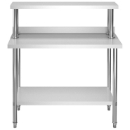 Vidaxl table de travail de cuisine avec étagère 120x60x120 cm inox 3054469_1