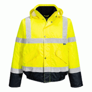 Blouson Aviateur 2-en-1 Manches Amovibles - Jaune/Marine / 4XL_1