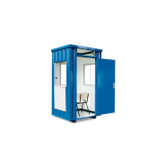 Guérite de gardiennage 2 m² - Cabine d'accueil avec toit et parois en tôles trapézoïdales galvanisées, porte à double paroi, sol en PVC_1