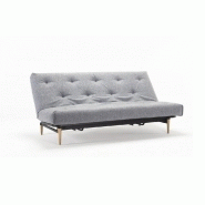 Innovation Living - Canapé clic-clac convertible Colpus lit 140x200 - Capitonné tissu Twist Granite avec pieds en chêne naturel_1