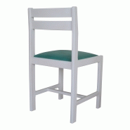 Lot de 2 chaises Aradis en hêtre massif - blanc et vert - fabrication française - assise mousse polyéther_1