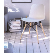 Lot de 4 chaises d'accueil NUT - Pieds bois naturel - Référence 8080 SR M_1