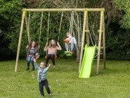 Portique bois Tutti - norme EN71-8 - 2.30m - 3 agrès, 1 plateforme, 1 toboggan_1