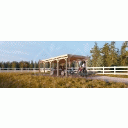 Abri voiture carport modern 300x600 cm / structure en bois / toiture plate en bois_1