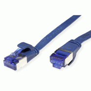 Cordon VALUE Cat.6A (Classe EA) F/UTP confectionné, plat, bleu, 0,5 m_1