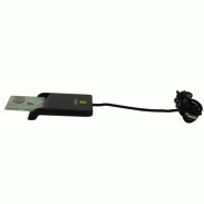 Lecteur carte d'identité USB - TONES - Noir avec indicateurs LED et carte à puce_1