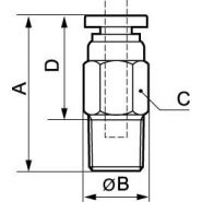 Raccord droit mâle conique - Prevost - 0 à 10 bar - RPD MR en polymère et laiton nickelé_1