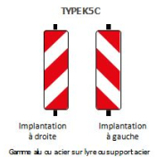 Signaux temporaires type K5B et K5C - PVC choc - Piquet de chantier avec platine rétro-réfléchissante_1