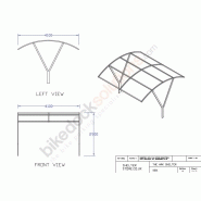 Abri vélo ouvert BSC23 - structure en acier - toiture polycarbonate - capacité jusqu'à 40 vélos - finition galvanisée ou RAL_2