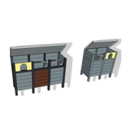 Bac à tri ECO - 2 ou 3 compartiments - Contenance 2/3 x 75 litres - Habillage en lattes - ADS Equipements Eurl_1