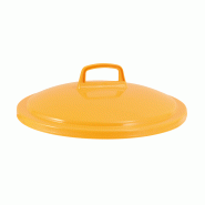 Couvercle avec poignée pour conteneur alimentaire rond HACCP 75L Gilac - Jaune_1