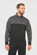 Sweat-shirt écoresponsable col zippé unisexe - WK404 - coton biologique et polyester recyclé_1