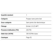 Purgeur automatique - Topring - débit d'air : 639 SCFM - sans perte d'air - réf. 59.233_1