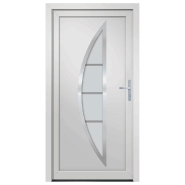 Vidaxl porte d'entrée blanc 98x208 cm pvc 3187870_1