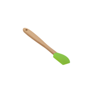 Spatule à pâtisserie en silicone - manche en bambou - couleur vert - 20g_1