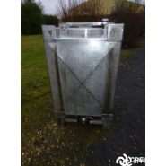 Container IBC/GRV inox carré 620 L - trou d'homme ovale - sortie 51 mm_1