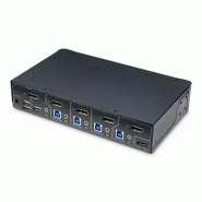 Switch KVM DisplayPort 4 Ports, Moniteur Unique 4K 60Hz, 6 Ports USB, Commutation par Touche de Racc_1