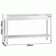 Table inox de découpe avec plan blanc - Profondeur 700 mm | Ggm - 1500_1