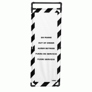 Barrière d'intervention 1 panneau - rayé Noir / Blanc (En panne) / 1800 / PVC_1