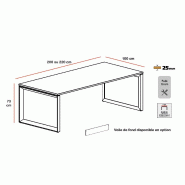 Bureau rectangulaire Star - Mobel Linea - 200, Anthracite, Anthracite_1