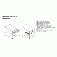 Caisson mobile avec coussin - MDD - Blanc, Rouge_1