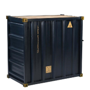 Comptoir caisse Cargo Line bleu plateau bois 111x53x100 cm_1
