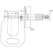 Micromètre à cadran pour parois de tube - 0-25 mm, étrier profond, lecture 0,01 mm - Référence 545026_1