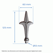 Pointe Ø13mm - H.125 x L.60mm_1
