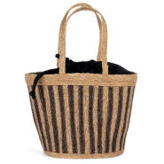 Sac panier rayé en jonc de mer - Kimood - 26L - Réf: KINS135_1