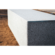 Banc public Kube UM372 - béton préfabriqué gris granite rugueux_1