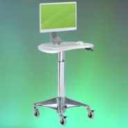 Chariot médical LCD & All-in-One PC Kidney Cart H Class LD - ErgonoFlex - aluminium anodisé - 24 kg_1