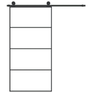 Vidaxl porte coulissante et kit de quincaillerie 102,5x205cm verre esg 3152149_1