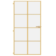 Vidaxl porte intérieure mince doré verre trempé aluminium 155143_1
