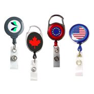 Zip enrouleur personnalisé - Dôme résine ou Sticker avec votre logo - Attache badges 30-35 mm