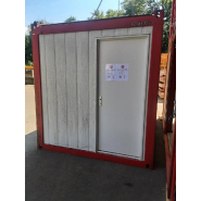 Bureau modulaire 20' - CLASSIC Line Containex - Isolation laine de verre 60 à 100 mm - Couleurs RAL 3000 rouge feu et RAL 9010 blanc pur_1