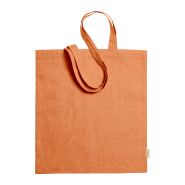 Tote bag en coton recyclé - anses longues - 100% coton recyclé - 120 g/m² - couleur orange_1