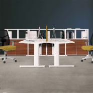 Bureau ergonomique et réglable en hauteur en acier peint époxy - Plusieurs accessoires en option -ADEMA_1