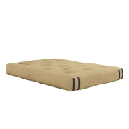 Canapé futon convertible HIPPO SOFA - Couleur beige blé - Matelas 140x200 cm - Épaisseur 25 cm_1