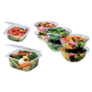 Boîte avec couvercle chaud/froid 500ml - par 50 - réutilisable - fermeture étanche - couvercle bombé transparent_1