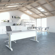 Bureau individuel réglable en hauteur avec goulotte passe-câbles So Enix_1