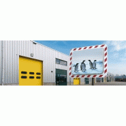 Miroir industrie et logistique - cadre rouge et blanc - anti-givre, anti-buée - contrôle 2 directions_1