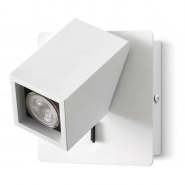 Applique orientable ORFEO en métal - GU10 5W noir - acier et aluminium - avec bouton - 8305_1