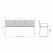 Banc SQUARE accoudoirs stratifié compact_1