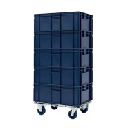 Base roulante tractable filaire pour charges légères - caisses plastiques 400 x 600 - 180 kg_1