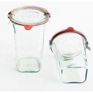 Bocaux en verre WECK Quadro 790 ml Ø100 mm avec couvercle et joint inclus (clips non compris) - WN000028_1
