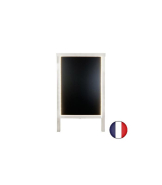 Chevalet stop trottoir en bois - 90 x 55 cm avec éclairage LED - Référence : LSTF49IV+LED_1