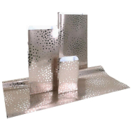 Pochettes cadeaux Bulles argent rose poudré 12x4,5x20cm - par 50_1
