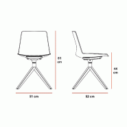 Chaise de réunion CLUE pied bois - Offisit - Blanc_1