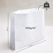 Sac kraft lisse poignées torsadées blanc 54x14x48cm- par 50_1